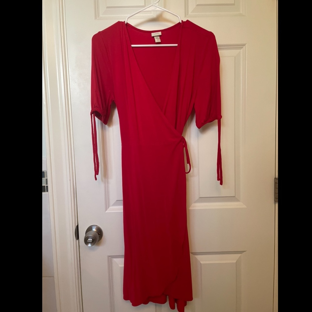 Red wrap dress size medium
